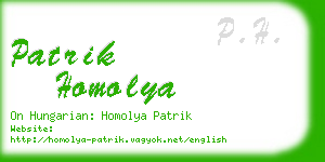 patrik homolya business card